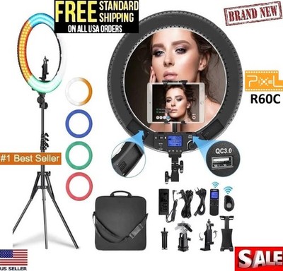 Pixel 19 inch Ring Light Kit Professional With Stand &Remot LCD Display Bi-Color