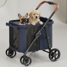 Dog Stroller for Large Medium Dogs, Pet Stroller for 2 Small Dogs Up to 80 ...