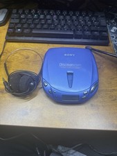 Sony D-E445 Discman – blauer tragbarer CD-Player – Vintage/Retro – mit Kopfhörer