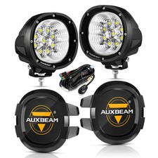 AUXBEAM 4" 90W White LED Pods Work Light Bar Spot Driving Fog Lamp Black Covers