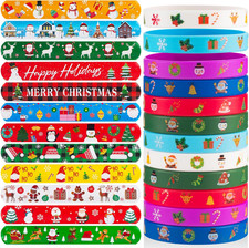 48PCS Christmas Slap  Rubber Bracelets for Kids