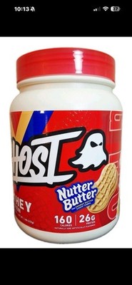 GHOST Whey Protein, Nutter Butter   1.4lbs, 26G Protein, 15 Servings, 09/2027 