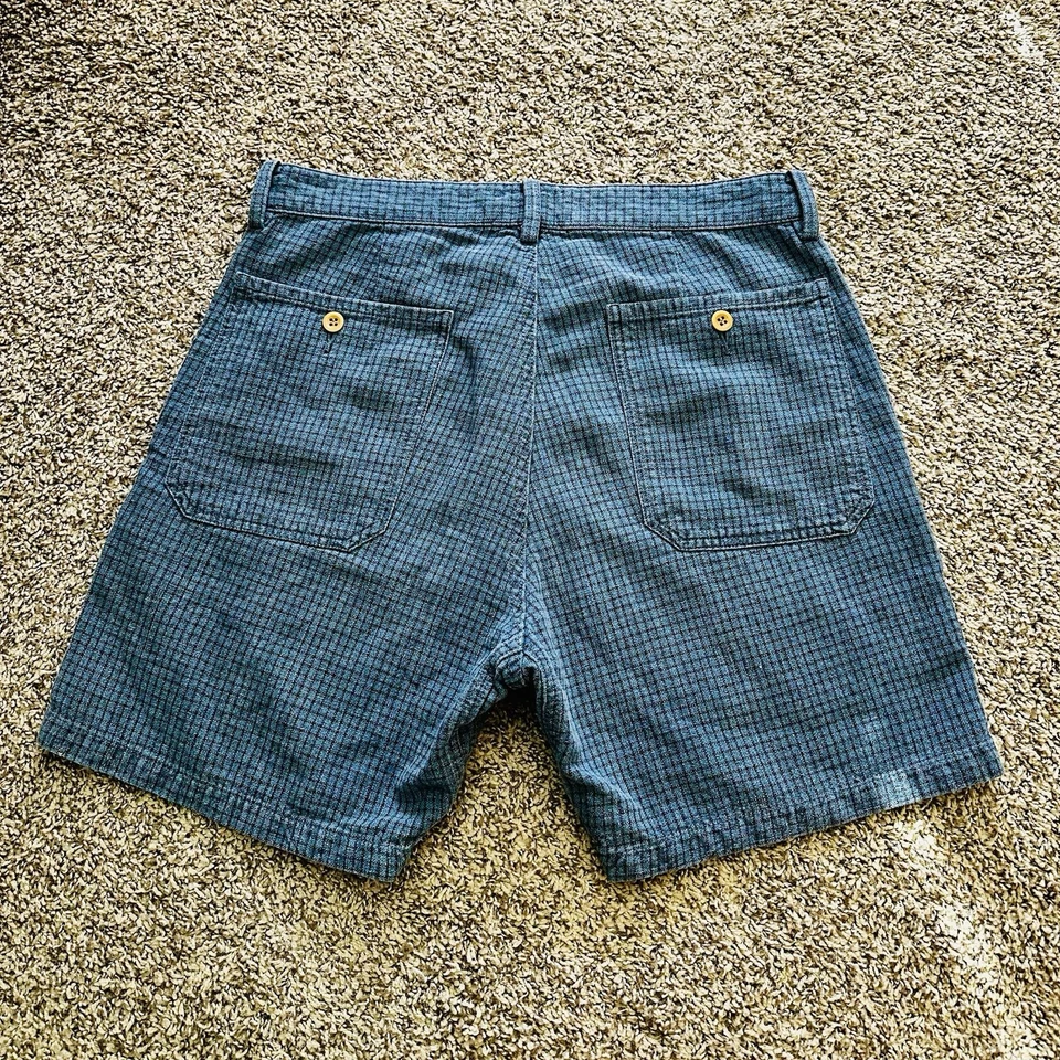 visvim Sky Blue Check Mens Shorts Button Fly Size S(1) Made In Japan - Image 2 of 4