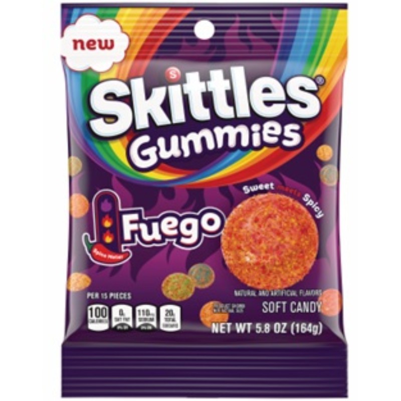 12 Skittles Gummies Fuego Soft Candy Sweet Spicy 58 10090₽
