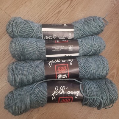 Lot Of 4 Folk Anny Yarn Laines Anny Blatt 3.5 Oz Each Blue