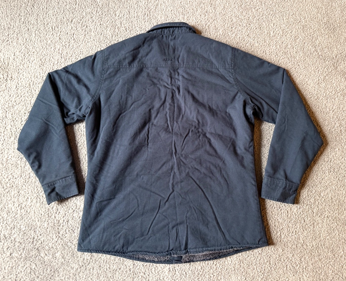 Kuhl Men's Navy Blue Sherpa Fleece Lined Snap Front Shirt Jacket
