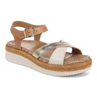 Vionic Mar Women's Platform Wedge Sandal Camel/gold - 7 Wide
