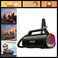 Powerful 80W Bluetooth Speakers, Waterproof IPX7, 24H Playtime, TWS Pairing, Por
