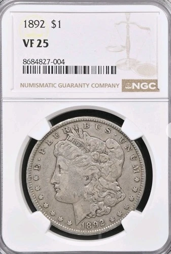 1892 P Morgan Silver Dollar VF25 Bx 1 32