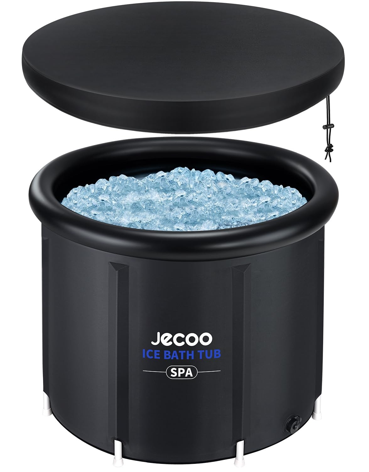 ГЛУБОКАЯ ВАННА JECOO COLD ОБЪЕМОМ 90 ГАЛЛОНОВ, БОЛЬШАЯ МНОГОСЛОЙНАЯ ВАННА СО ЛЬДОМ - ЧЕРНЫЙ