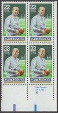 Scott # 2376 - ZIP Block Of 4 - Knute Rockne -  MNH - 1988