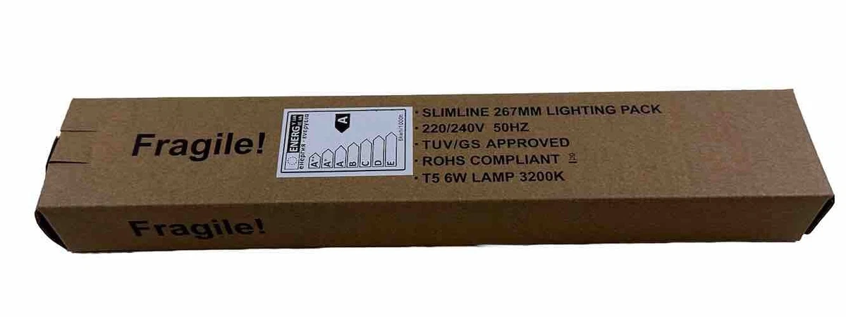 Tira de luz de enlace de cocina Lamona 267 mm T5 fluorescente debajo del armario armario 6 W