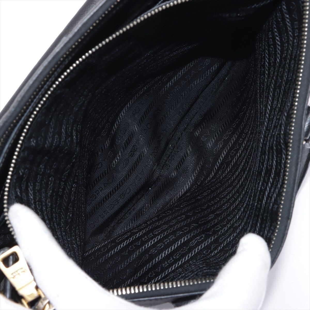 PRADA Saffiano Lux Leather 2way handbag Black BN2274 | eBay
