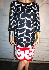 London Style Collection Black Red White Dress M