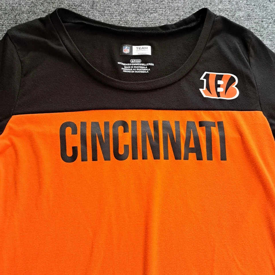 Camiseta de los Cincinnati Bengals para mujer pequeña manga corta ropa del equipo de la NFL Foto 4 de 4