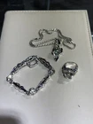 Vintage! John Atencio Green Amethyst Sterling 925 14k Gold Set Necklace Bracelet
