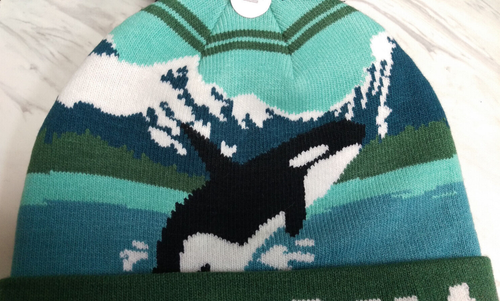 New Alaska Hat Polar Wear Alaska beanie style Knit hat with Pom Pom Orca - Picture 3 of 6