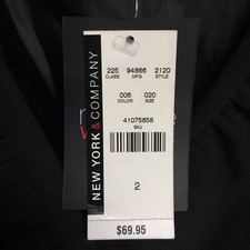 New York  Company Stretch Womens Black Blazer Ruffle Collar Sz 2 New 70 B2