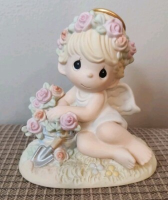 Precious Moments Figurine 114029 Humble Prayers Make Hearts Bloom Flowers Girl