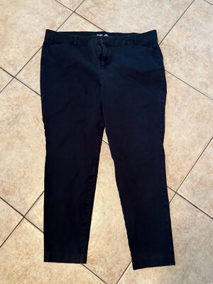 Old Navy Pixie Never Fade Pants Womens Size 18 Black Skinny Chino (001)