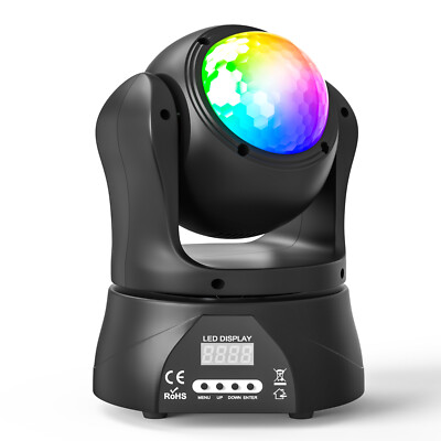 100W Double Side LED Discokugel + Laser Bühnenlicht DMX DJ Moving Head Club Show