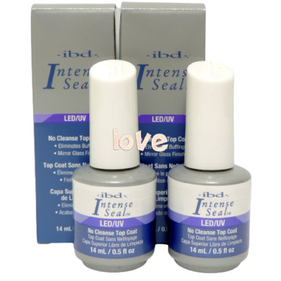 2x IBD Intense Seal LED/UV Gel Top Sealer 0.5fl.oz Top Coat No Cleanse