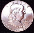 1962-P Benjamin Franklin Silver Half Dollar 50(c) Uncirculated #031