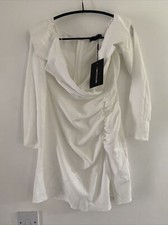 pretty little thing Bordot Ruched Detail Blazer Style Dress Uk8