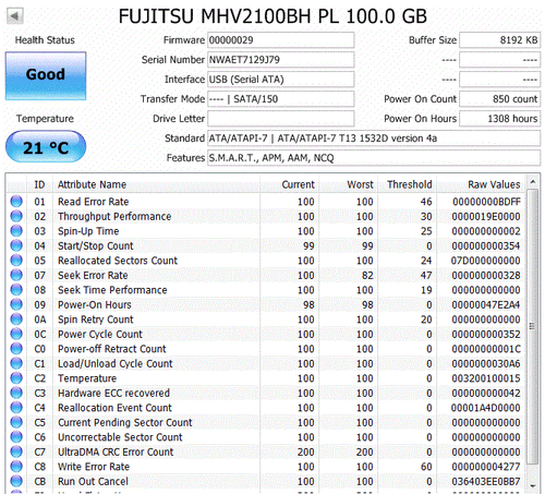 Fujitsu MHV2100BH 2.5" 100GB SATA 5400 RPM Hard Disk Drive - Picture 3 of 4