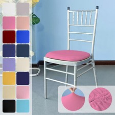 1-100pcs Dining Chair Seat Covers Stretch Chiavari Cushion Slipcovers Protector
