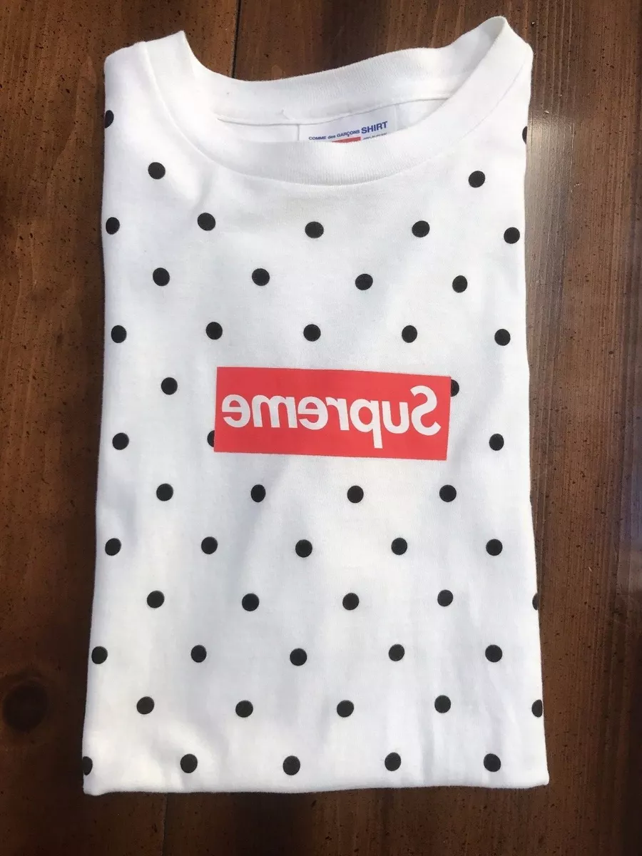 Des Garçons SHIRT Box Logo Tee White Size Large Cdg Polka Dot |