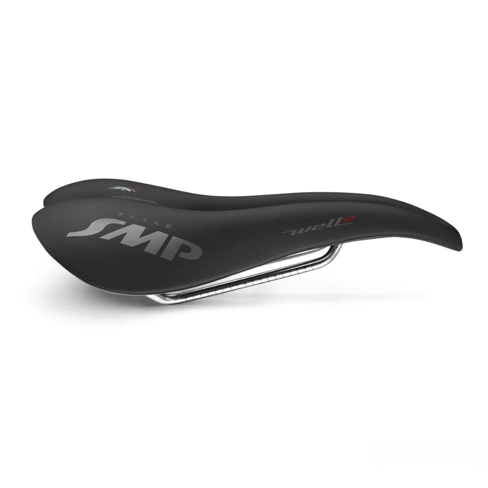 Asiento de bicicleta dividido Selle SMP WELL M1 Saddle Road MTB: NEGRO - ¡HECHO EN iTALY! Foto 2 de 4