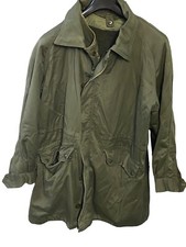 ANCIEN VINTAGE MANTEAU VESTE ARMÉE MILITAIRE CHASSE PÊCHE VERTE DOUBLURE FOURRUR