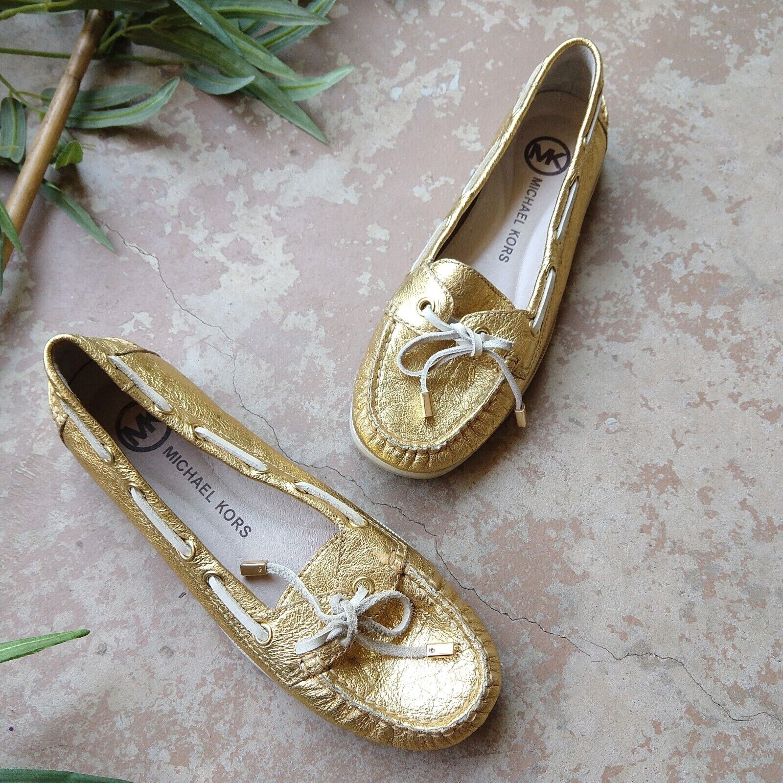 michael kors gold loafers