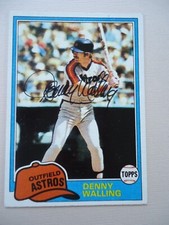 Denny Walling - 1981 Topps Autographed Baseball card # 439 - Houston Astros - OF