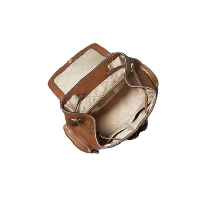 Michael Kors Jet Set Pebbled Leather Brown Luggage Medium Backpack Jet Set Large Logo Backpack in BROWN - Sale | Michael Kors [US] main image 3