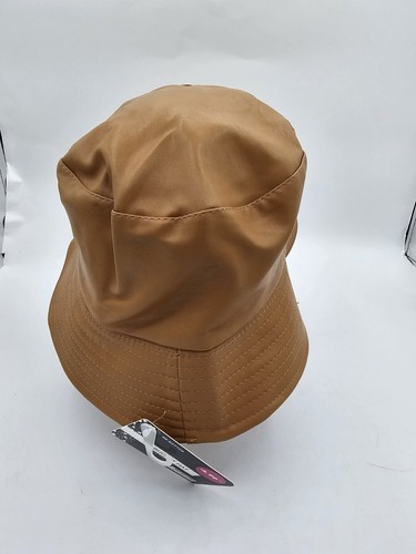 Camel Tan Caramel Polyurethane Bucket Hat New With Tags One Size Fits Most - Imagen 4 de 7