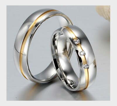 Julia, Anello Di Fidanzamento Con Solitario In Titanio E Acciaio