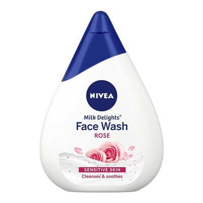 NIVEA Milk Delights Face Wash 50ml | Caring Rosewater | Sensitive Skin Formula
