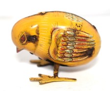 Vintage Tin Litho Hopping Chick Wind Up Toy Chicken HAJI Made in Japan Rare