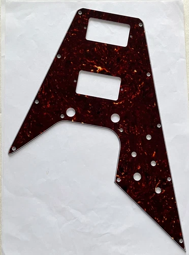 Guitar Parts Guitar Pickguard For Fit Gibson Flying V Style 4 Ply Brown Tortoise