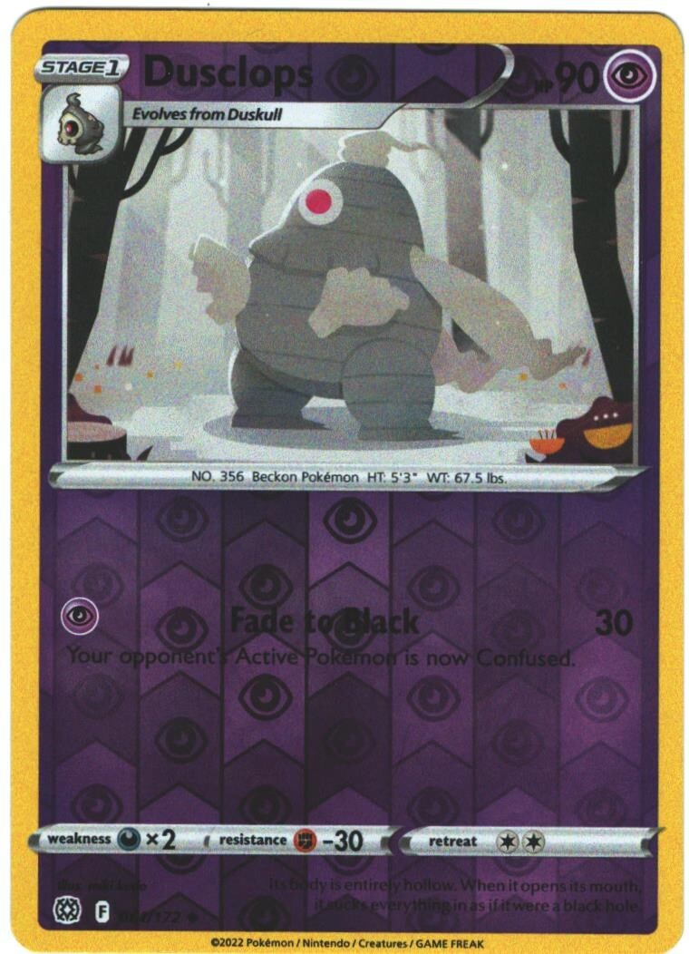 Dusclops 61/172 Brilliant Stars Reverse Holo Uncommon Pokemon Card Pokémon TCG