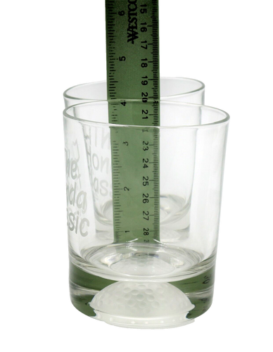 The Honda Classic set of 2 - 4" Glasses Etched 3D Golf ball in bottom of glass - Picture 8 of 11