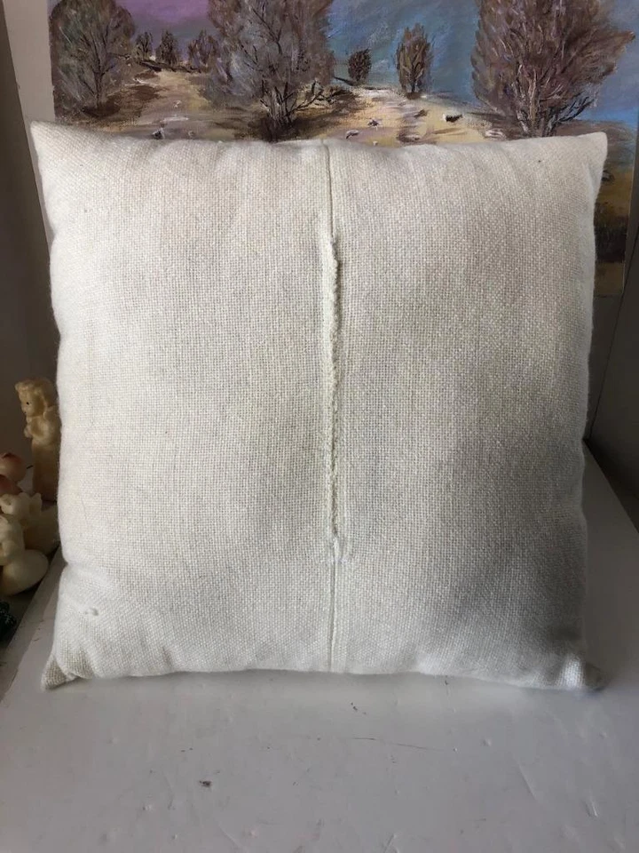 Tapiz de arte popular peruano bordado almohada de lana Uros LagoTitikaka flamencos 16" Foto 4 de 4