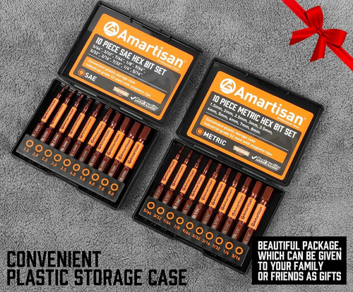 Amartisan 20-Pc Hex Head Drill Bit Set – Metric & SAE S2 Steel Allen Bits |*NEW* - Picture 8 of 8