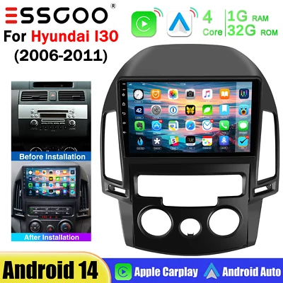 ESSGOO Apple Carplay Android 13 For Hyundai I30 2006-2011 9" Car Stereo Radio GPS WIIF