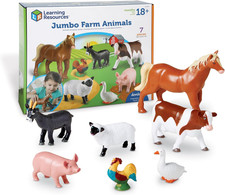 Animali Della Fattoria Jumbo, Dai 18 Mesi, Set Da 7 Animali in Plastica Resisten