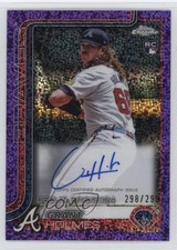 2025 Chrome Update Rookie Debut Purple Speckle Refractor Grant Holmes Auto 0m89