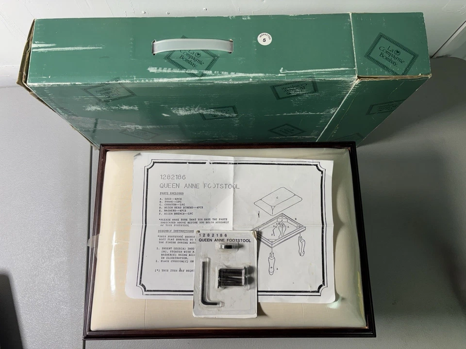 Vintage Queen Anne Footstool Assembly Kit – Complete w/ Cushion - NEW - Image 3 of 4