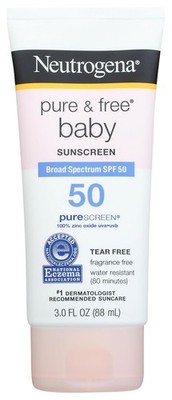 Neutrogena Pure & Free Baby Sunscreen Broad Spectrum SPF 50 3oz Zinc Oxide